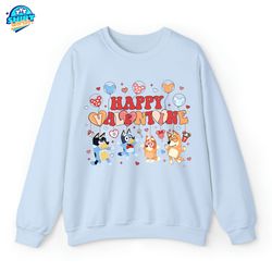 bluey family and friends valentine shirt, happy valentine's day shirt, valentine dog cartoon, valentine movie, happy val