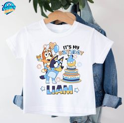 personalized bluey birthday shirt, bluey family matching tee, bluey bingo youth shirt, custom bluey birthday hoodie,blue