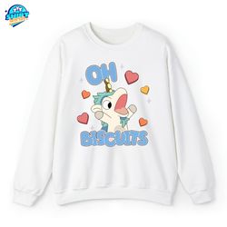 unicorn valentine oh biscuits shirt, mum dad bluey t-shirt, bingo shirt, bluey friends shirt, bluey bingo shirt, blue do