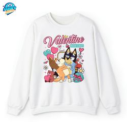 bluey couple valentine on main street shirt, bandit and chilli vanlentine shirt, bluey valentines day, bluey and bingo c