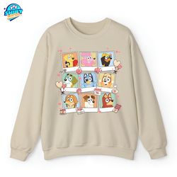 bluey dog and friends shirt, happy valentine sweatshirt, valentine love shirt, bluey dog valentine shirt, valentine day