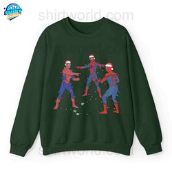 marvel three spiderman meme costume santa christmas light t-shirt, disney mcu characters xmas tee , disneyland vacation