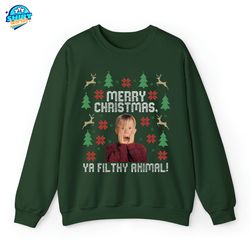 merry christmas ya filthy animal shirt, funny xmas tshirt, holiday retro graphic tee, gift for her, home alone fan shirt