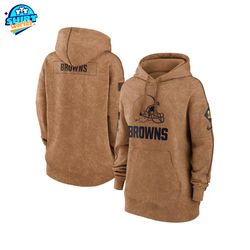nike cleveland browns brown salute to service club fleece pullover hoodie, cleveland brown stitched, cleveland merch, br