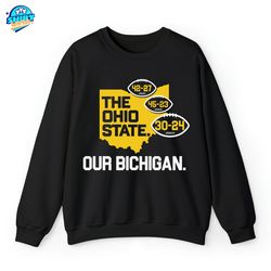 our bichigan score shirt t-shirt for michigan college fans, bichigan crewneck sweatshirt, our bichigan hoodie, anti-osu