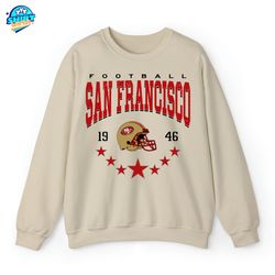 san francisco football sweatshirt, sf football crewneck, retro niner t-shirt, gift for 49ers football fan, san francisco