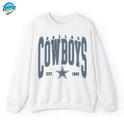 Vintage Dallas Football Crewneck Sweatshirt, Retro Cowboys Sweatshirt, Dallas Football Hoodie, Cowboys Football Tee, Gra