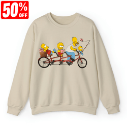 the simpsons donuts bike fishing pole shirt, the simpsons shirt, funny cartoon shirt, funny the simpson tee, the simpson