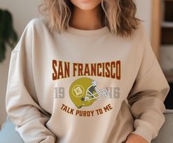 purdy, san francisco football, football shirt, retro sf football sweatshirt, sf football, purdy crewneck