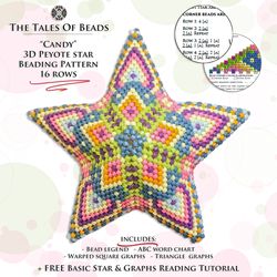 peyote star pattern candy / beaded star pattern seed bead ornament