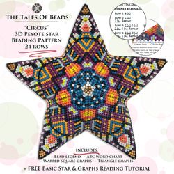 peyote star pattern circus / beaded stars patterns seed bead ornament