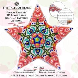 peyote star pattern floral fantasy / beaded star patterns seed bead ornaments