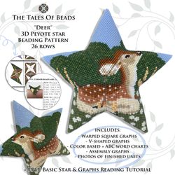 peyote star pattern - deer / seed bead patterns beaded stars christmas ornaments