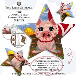 peyote star pattern - pig / beaded stars seed bead patterns farm animals