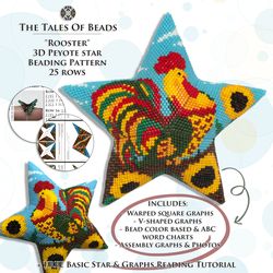 peyote star pattern - rooster / seed bead patterns beaded stars