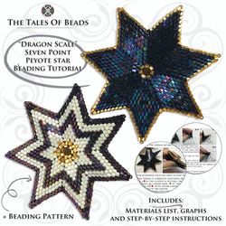 beaded star tutorial - dragon scale / seven point peyote star pattern beaded christmas ornament