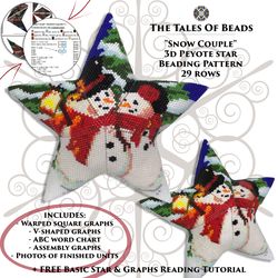 peyote star pattern - snow couple / beaded stars seed bead patterns snowman