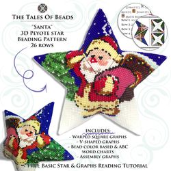 peyote star pattern - santa / beaded stars beading patterns christmas ornaments