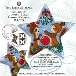 peyote star pattern - squirrels / beaded stars christmas beading patterns