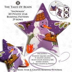 peyote star pattern - snowman / beaded stars patterns seed bead christmas ornaments