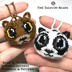 beaded animals tutorial - bear & panda / beading patterns 3d seed bead animal