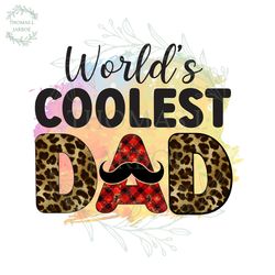 worlds coolest dad watercolor leopard png gift for father