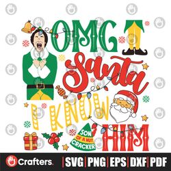 retro vintage omg santa i know him svg