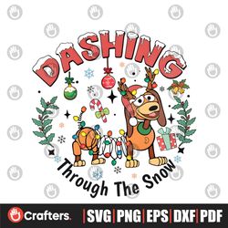 dashing through the snow slinky dog disney christmas png