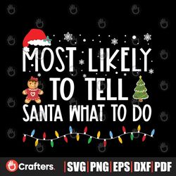 most likely to tell santa what to do svg