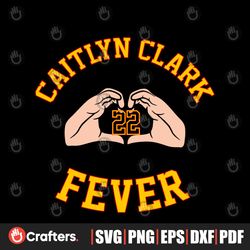 caitlin clark fever 22 heart hand svg