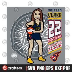 funny caitlin clark 22 point guard indiana fever svg