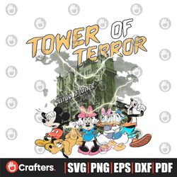 retro mickey and friends tower of terror png