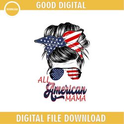 all american mama messy bun american bandana png