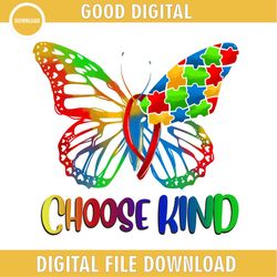 choose kind autism awareness puzzle butterfly png