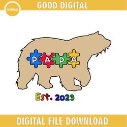 papa bear autism awareness puzzle est 2023 png
