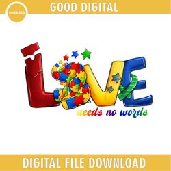 love need no words autism puzzle png
