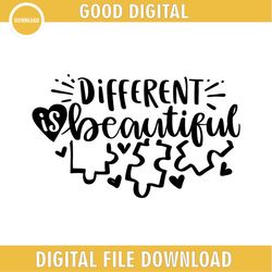 different is beautiful autism awareness puzzle svg