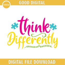 think differently autism awareness puzzle svg