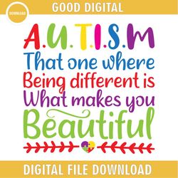 autism that one where being difference is what make you beautiful svg