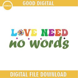 love needs no words autism puzzle sunflower svg