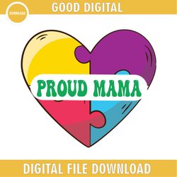 proud mama autism awareness puzzle day svg