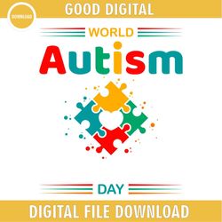 world autism day puzzle watercolor svg