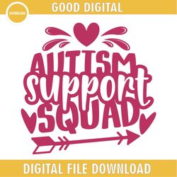 autism support squad heart arrow clipart svg