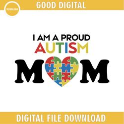 i am proud autism mom love puzzle piece svg