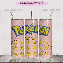 pokemon pikachu 20oz tumbler wrap design png