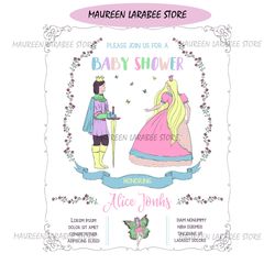 please join us for a baby card cinderella baby shower girl card svg