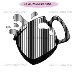 alice in wonderland mad hatter tea party spill tea pot svg