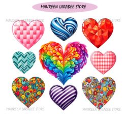 heart clipart bundle png