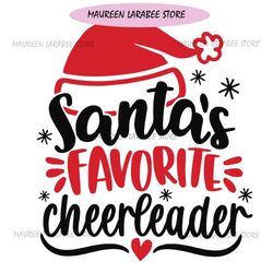 santas favorite cheer squad svg, christmas cheerleader svg, cheer squad svg, cheerleader holiday svg, cheerleader christ