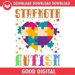 strength autism love awareness puzzle day svg